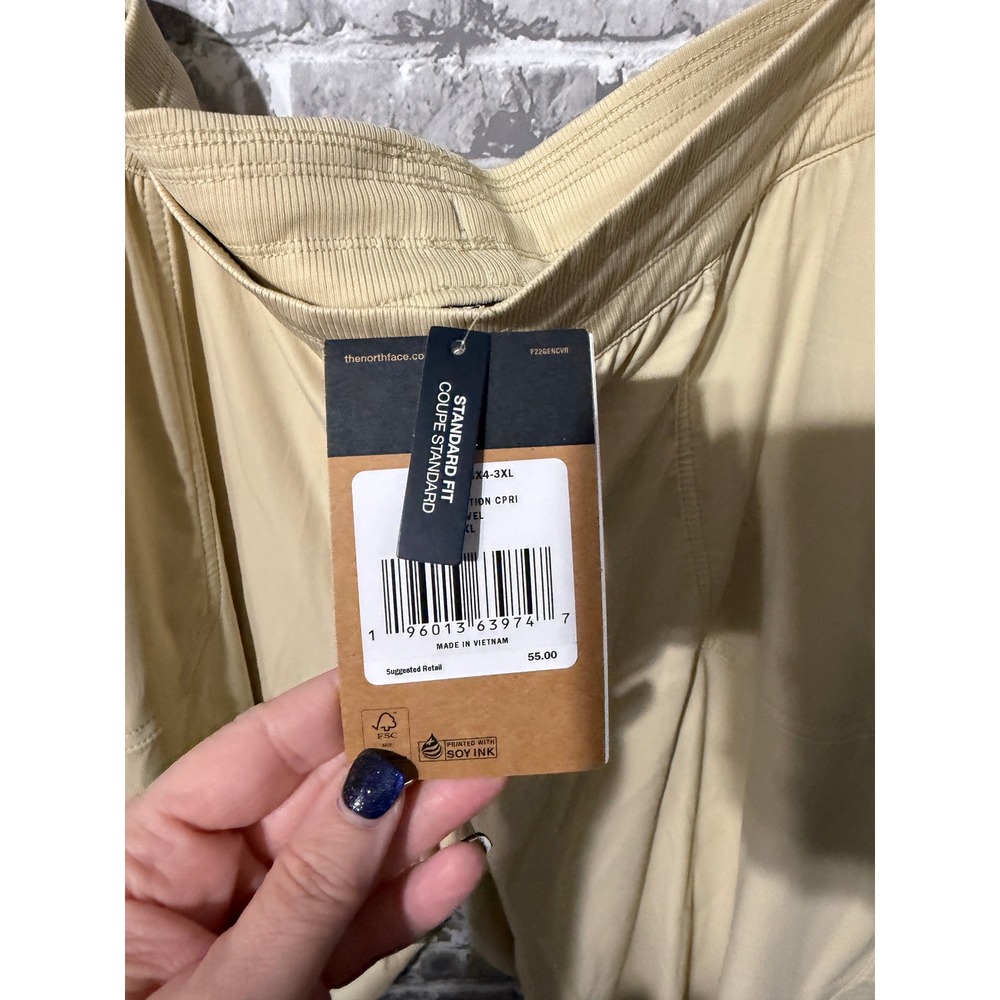 The North Face Women Aphrodite Motion Capri Pants Tan Khaki 3XL NWT - Picture 5 of 5